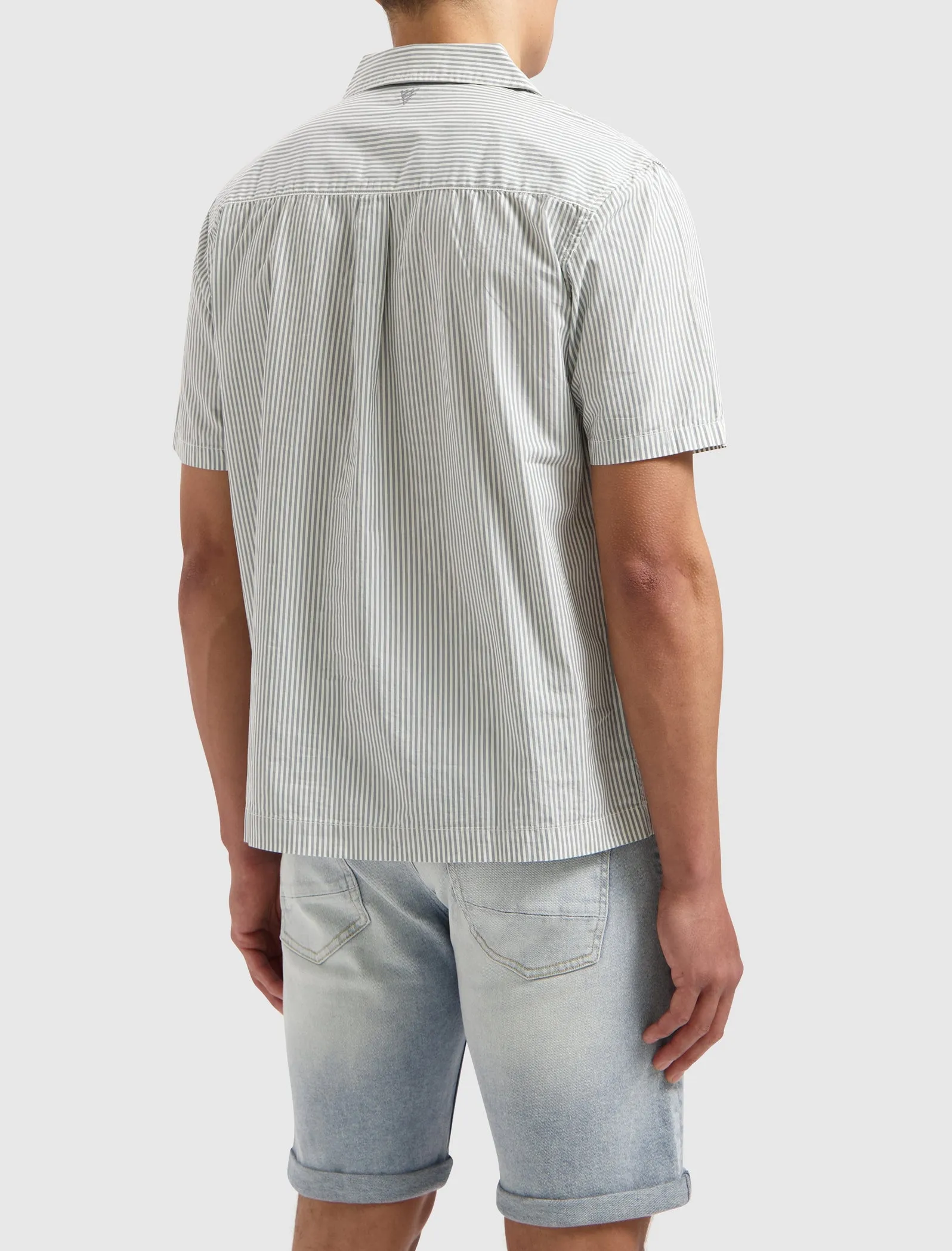 Vertical Striped Shortsleeve Shirt | Blue