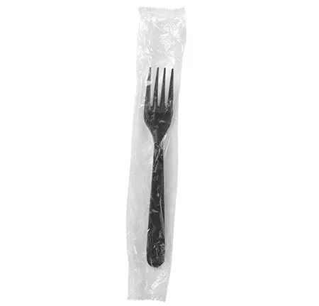 *WHOLESALE* Disposable - Individually Wrapped - Heavy Weight - Black Fork | 1000 ct.